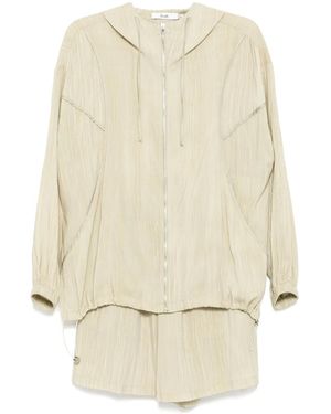 B+ AB Track Jacket Shorts Set - Natural