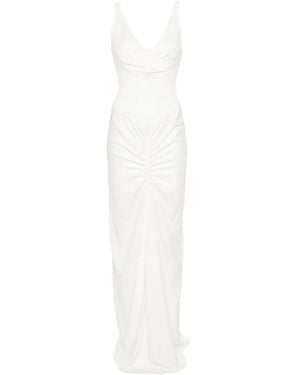 Christopher Esber Fusion Fold Ruched Maxi Dress - White