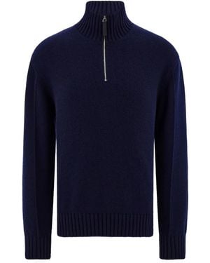 Ferragamo High Neck Cashmere Pullover - Blue