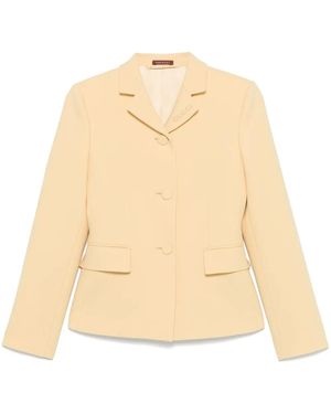 Gucci Crepe Wool Blazer - Natural