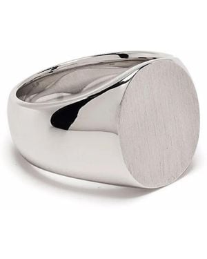 Tom Wood Oval Satin Signet Ring - Metallic