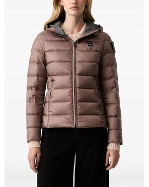 Blauer Charme Quilted Hooded Padded Jacket - Brown