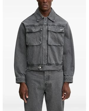 Filling Pieces Logo-Detail Shirt Jacket - Grey