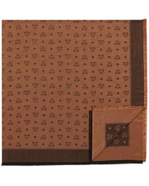 MCM Châle À Motif Monogrammé - Marron