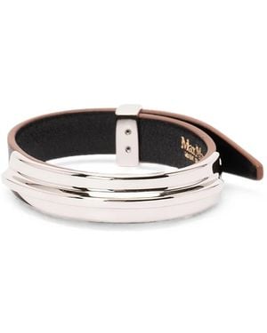 Max Mara Agiate Leather Bracelet - Metallic