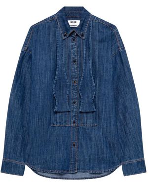 MSGM Camicia Con Fiocco - Blu