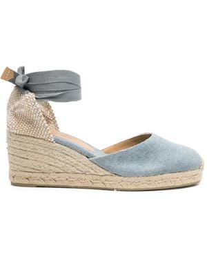 Castañer Carina Tie-Ankle Canvas Espadrilles - Blue
