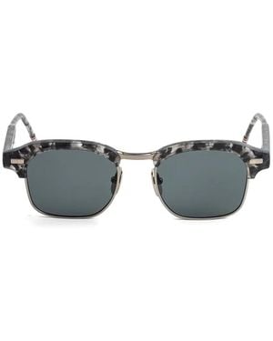 Thom Browne Tortoiseshell-Pattern Sunglasses - Gray