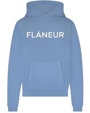 flâneur Hoodie Met Logoprint - Blauw
