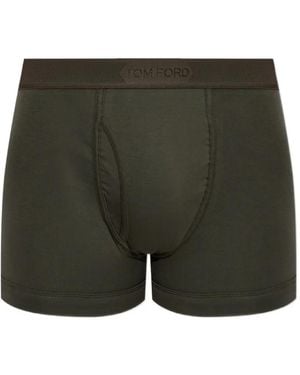 Tom Ford Logo-Waistband Boxers - Green