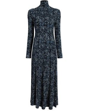 Proenza Schouler Mabel Turtleneck Ruffled Maxi Dress - Blue