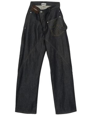 JW Anderson Vaqueros Worker Con Diseño Torcido - Azul