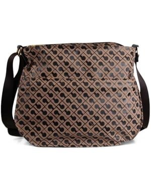 Gherardini Monogram-Print Shoulder Bag - Brown
