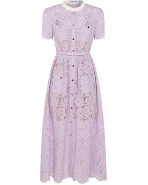 Self-Portrait Midi Dress - Purple
