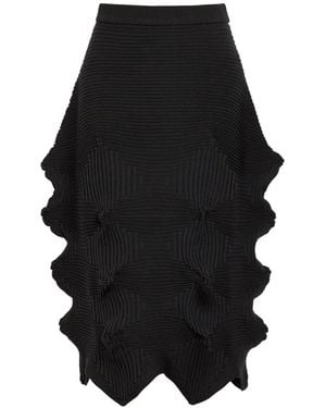 Issey Miyake Linkage Ribbed Jagged Skirt - Black