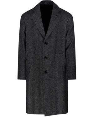 Lardini Abrigo con motivo de espiga - Negro