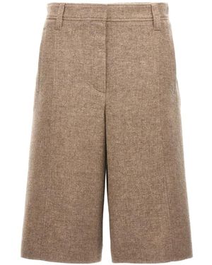 Brunello Cucinelli Tailored Wool Shorts - Natural