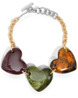 Bimba Y Lola Amber-Effect Resin Hearts Necklace - Metallic