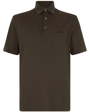 ZEGNA Cotton Polo With Short Sleeves - Green