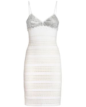 Genny Rhinestone-Embellished Mini Dress - White