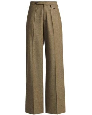 Kiton Pantaloni Plissettati Con Motivo A Spina Di Pesce - Neutro