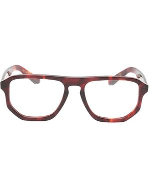 Lesca Brille Mit Eckigem Gestell - Braun