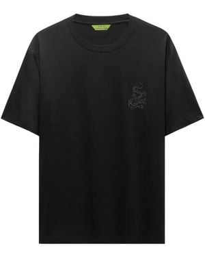 Shanghai Tang Dragon Embroidered T-Shirt - Black