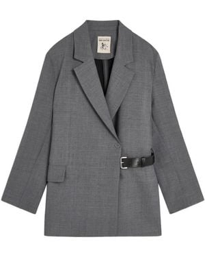 Semicouture Carmen Belted Jumpsuit Jacket - Gray