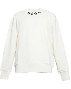 MSGM Logo-Print Sweatshirt - White