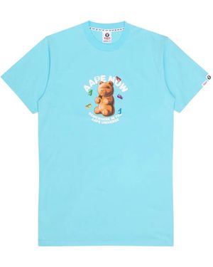 Aape By A Bathing Ape Graphic-Print T-Shirt - Blue