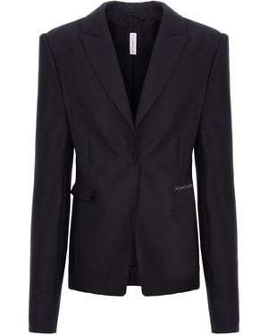 CuAnna Stitch-Detail Blazer - Black