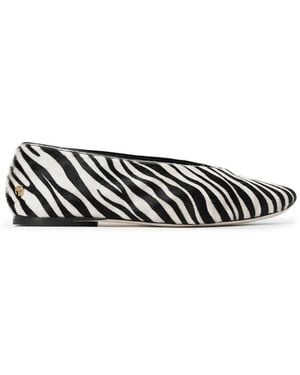Anine Bing Ana Flats Calf Hair Zebra - White