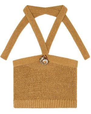 Alanui Verziertes Neckholder-Tanktop - Braun
