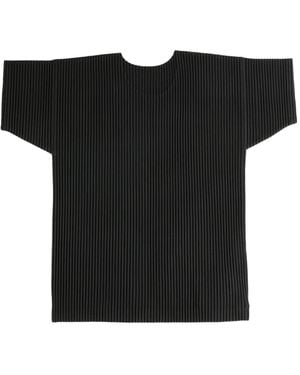 Homme Plissé Issey Miyake Plissé-effect T-shirt - ブラック