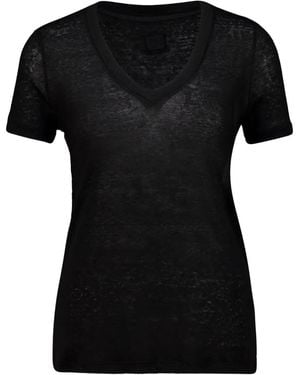 120% Lino V-Neck T-Shirt - Black