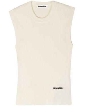 Jil Sander Ribbed Crop Top - Natural