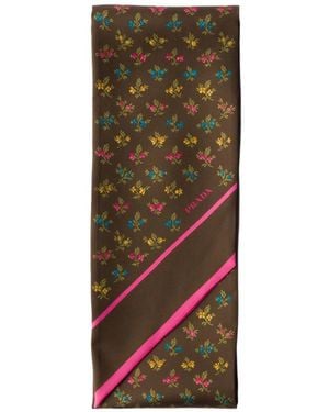 Prada Foulard Imprimé En Soie - Multicolour