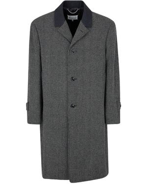 Maison Margiela Button Collar Parka Coat - Gray