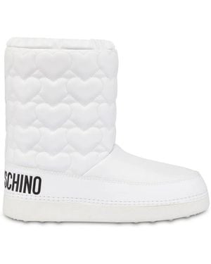 Love Moschino Heart-motif Quilted Boots - White