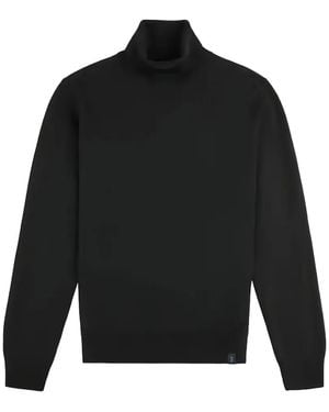Fay Roll-Neck Wool Sweater - Black