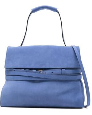 Moschino Schultertasche mit Logo-Schnalle - Blau