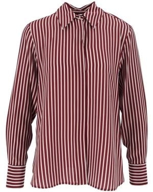 Max Mara Flirt Striped Silk Shirt - Red