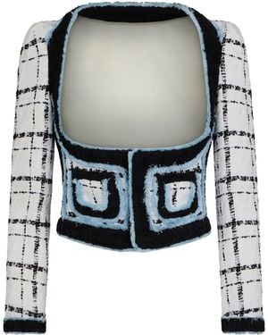 DSquared² Bouclè Corset Cotton-Blend Jacket - Black