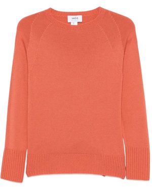 VELA SHOP Raglan-Sleeve Ribbed-Trim Jumper - Orange