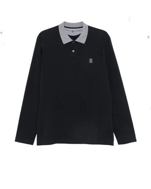 Brunello Cucinelli Polo De Manga Larga - Negro