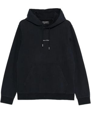 Marc O' Polo Hoodie Met Geborduurd Logo - Zwart