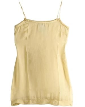 Paloma Wool Enos Button-Detail Spaghetti-Strap Mini Dress - Yellow