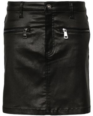 DKNY Coated Denim Miniskirt - Black