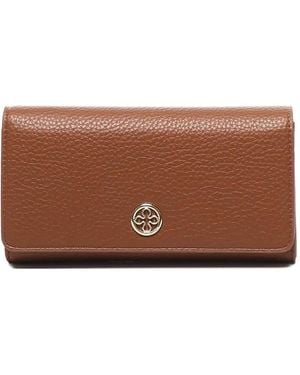 V73 Cartera con placa del logo - Marrón