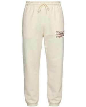 New Balance Graphic-Print Track Trousers - Natural